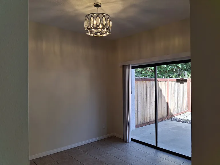 Dining room with sliding glass door to patio