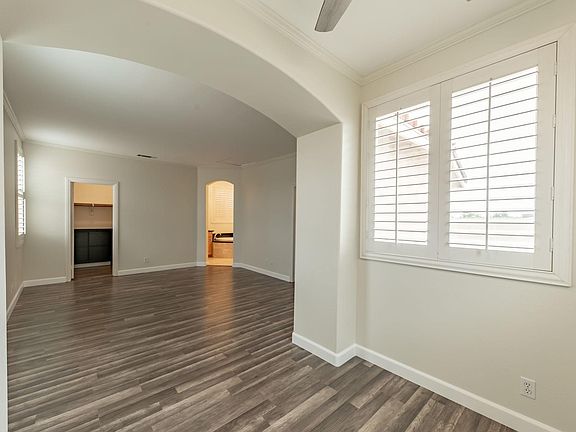 Third floor master suite with nook that can be used as an office.