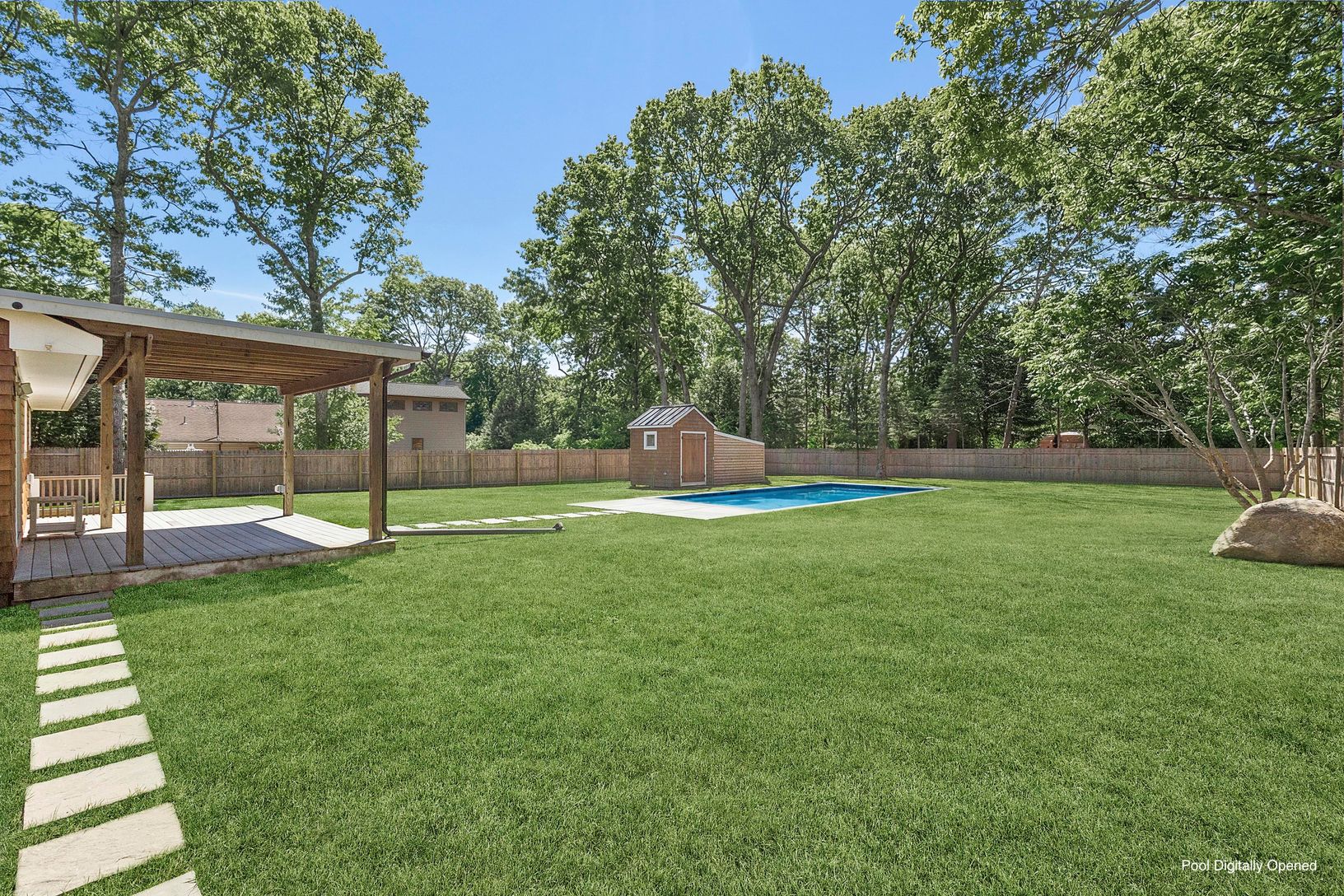 Fully cleared yard & lush lawn