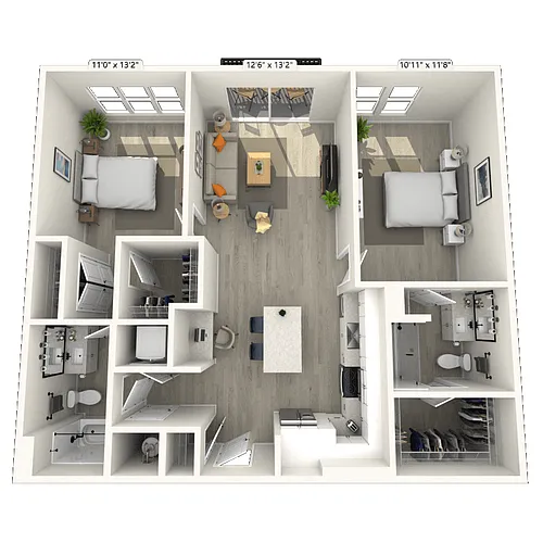 Floor plan B3 2x2 1120 SF-FP