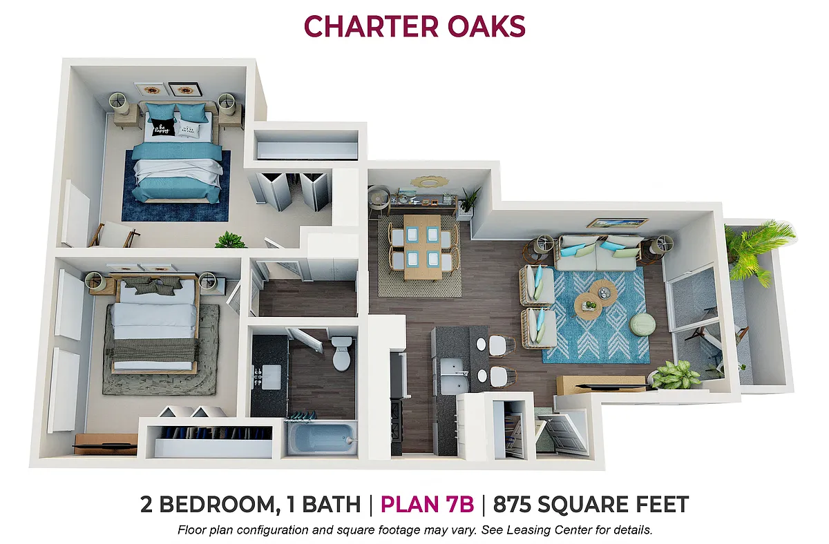 Floor plan Two Bedroom Plan 7B
