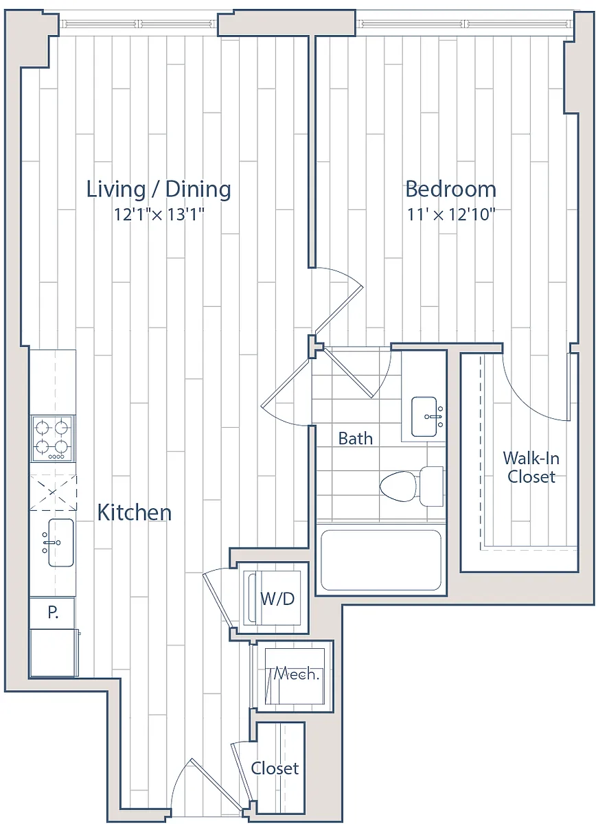 Floor plan 1 Bed/1 Bath-C13