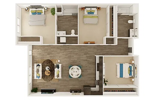 Floor plan 3 Bedroom E