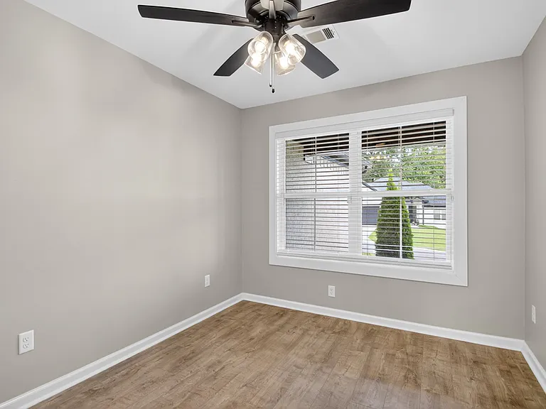 Office area overlooking front porch