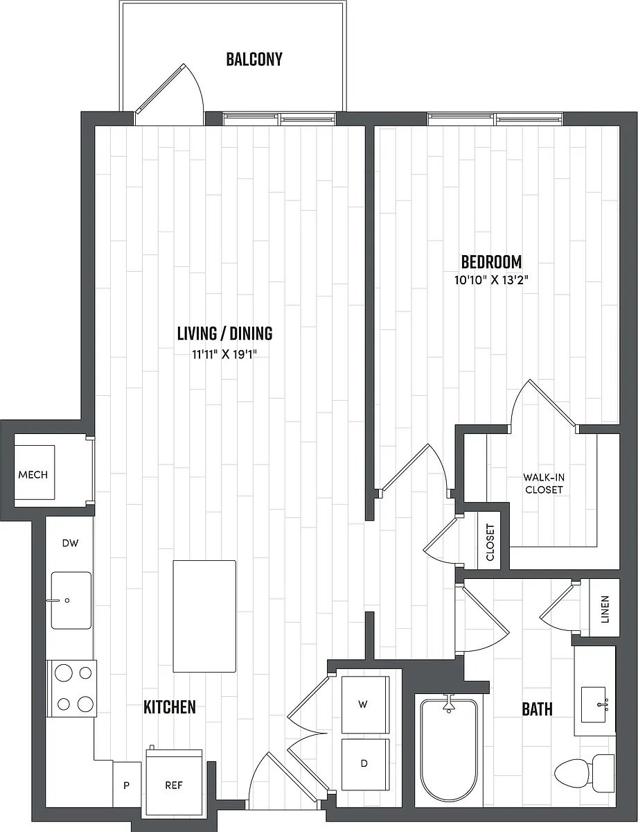 Floor plan 1 Bed/1 Bath-A5