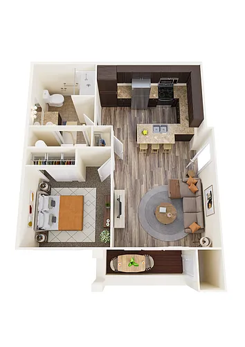 Floor plan 1 X 1 B