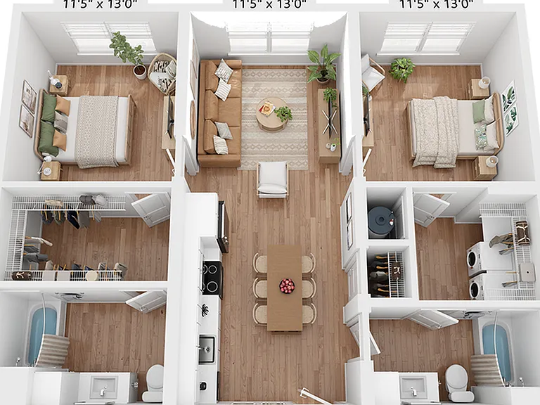 B2H | 2x2 | 994 sf B2H | 2x2 | 994 sf