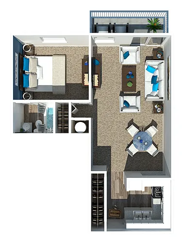 Floor plan One Bedroom | One Bathroom