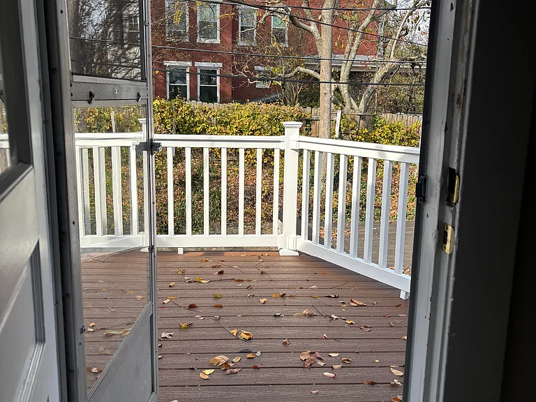 View of new deck from kitchen