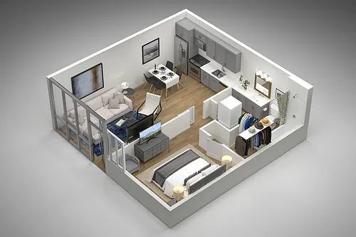 Floor plan 1 Bedroom, 1 Bathroom