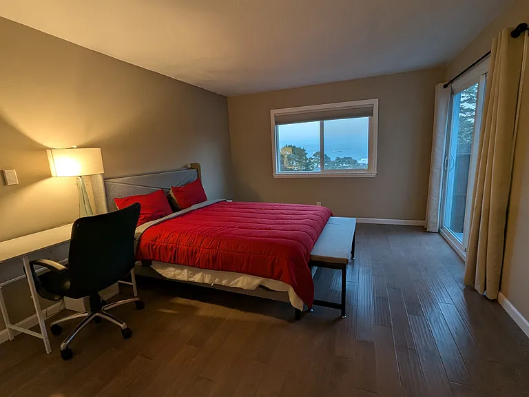 Master bedroom with SF bay view