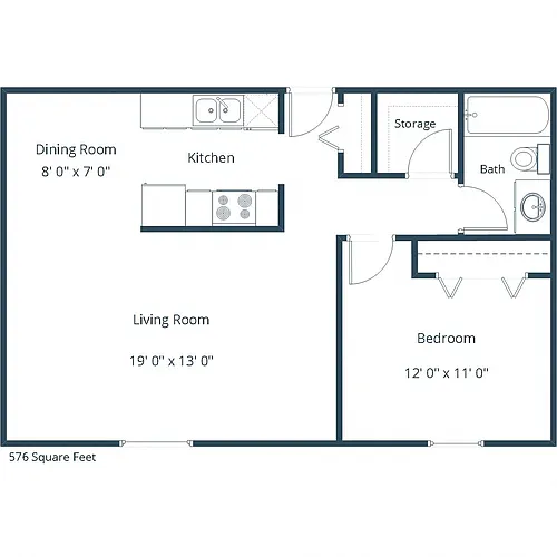 Floor plan One Bedroom 11A
