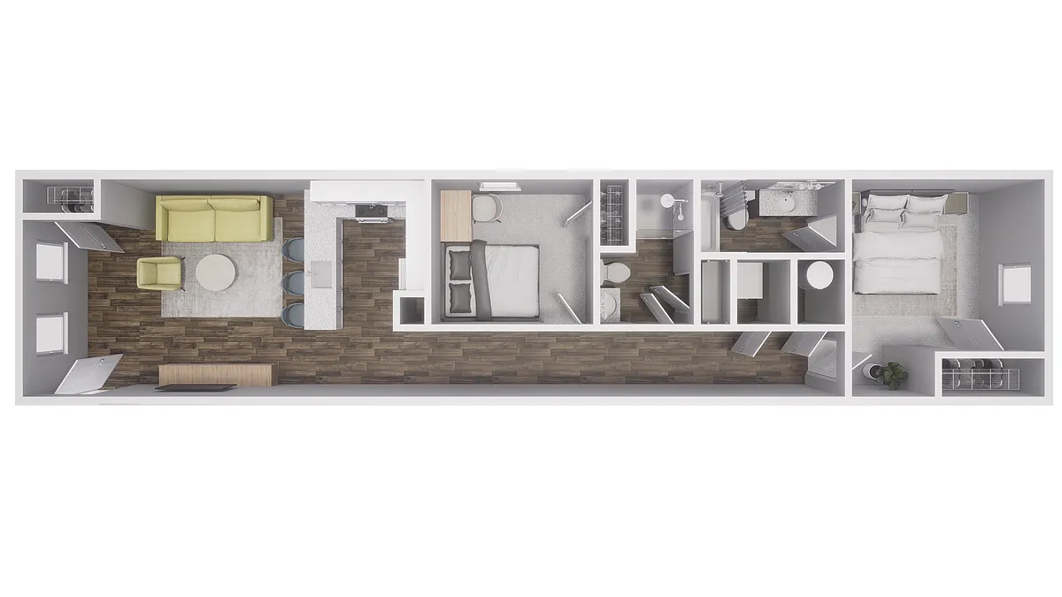 Floor plan 2x1 - 900 sqft - B2