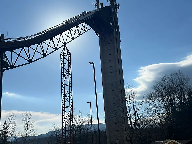 Ski jumping in lake placid .