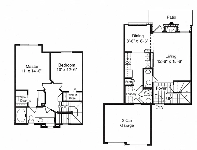 Floor plan TH1 Attached Garage Included