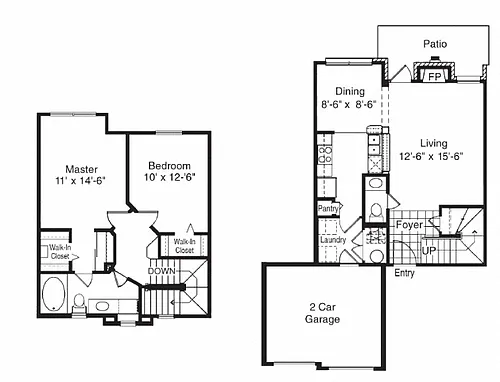 Floor plan TH1 Attached Garage Included