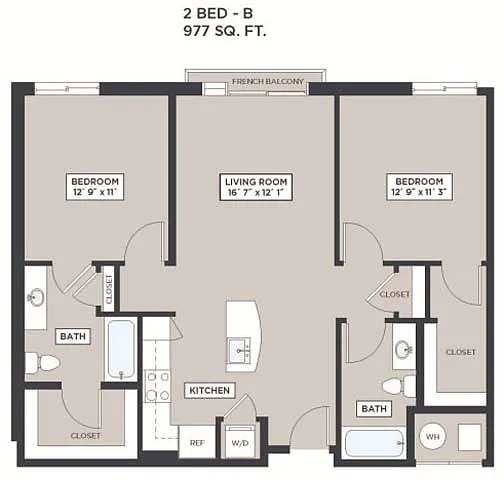 Floor plan 2 Bed - B