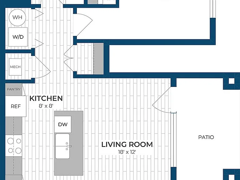 Floor Plan 1B | Seasons at Spring Street | Apartments in Mount Pleasant, WI Floor Plan 1B | Seasons at Spring Street | Apartments in Mount Pleasant, WI