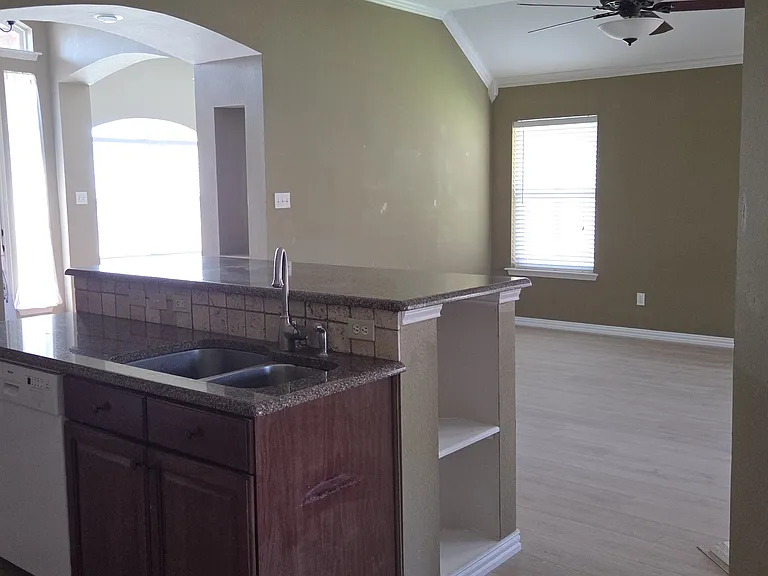 View towards dining/family room from kitchen
