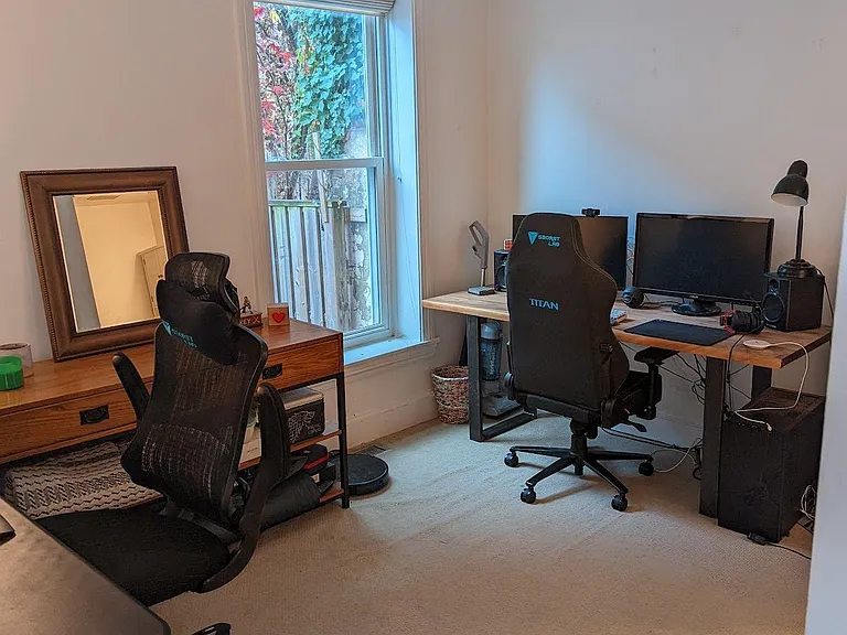 one bedroom set up as office