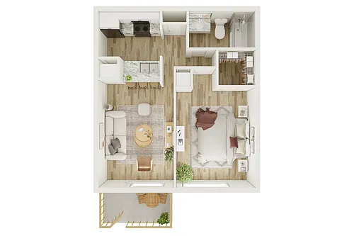 Floor plan 1x1 Deluxe