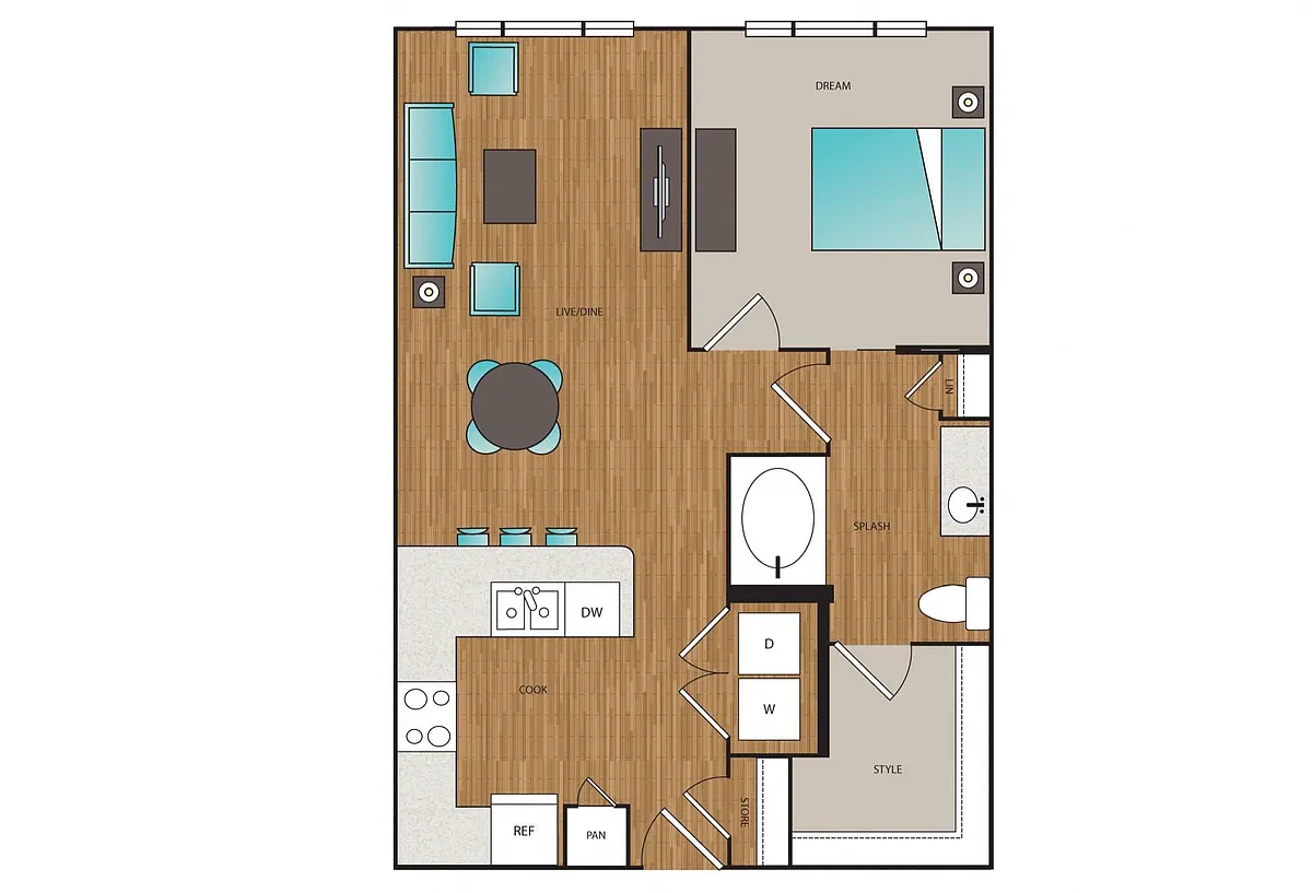 Floor plan Phase I 1x1 N