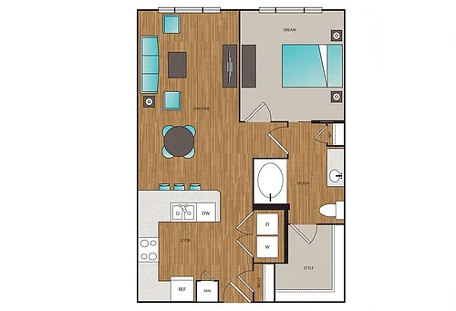 Floor plan Phase I 1x1 N