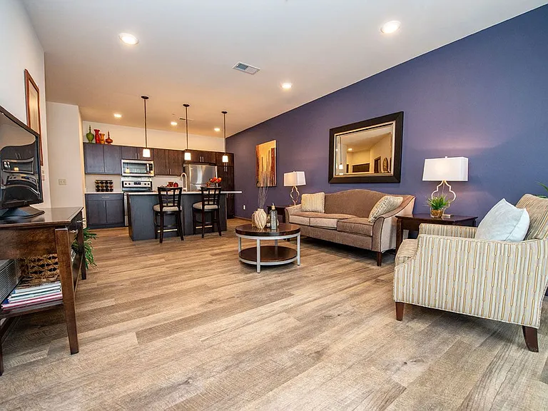 Plank flooring in living areas