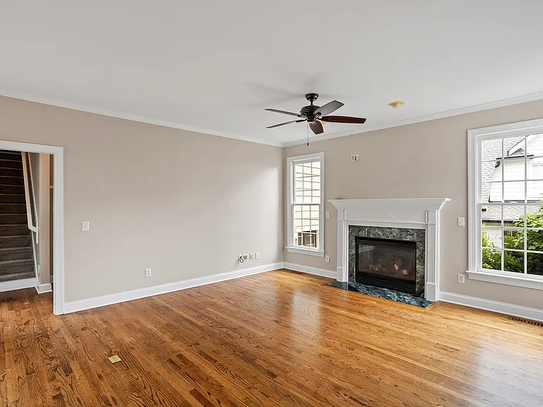 Living room. Steps go to bonus room.
