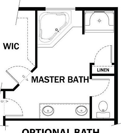 Plan 2847 Optional Master Corner Tub