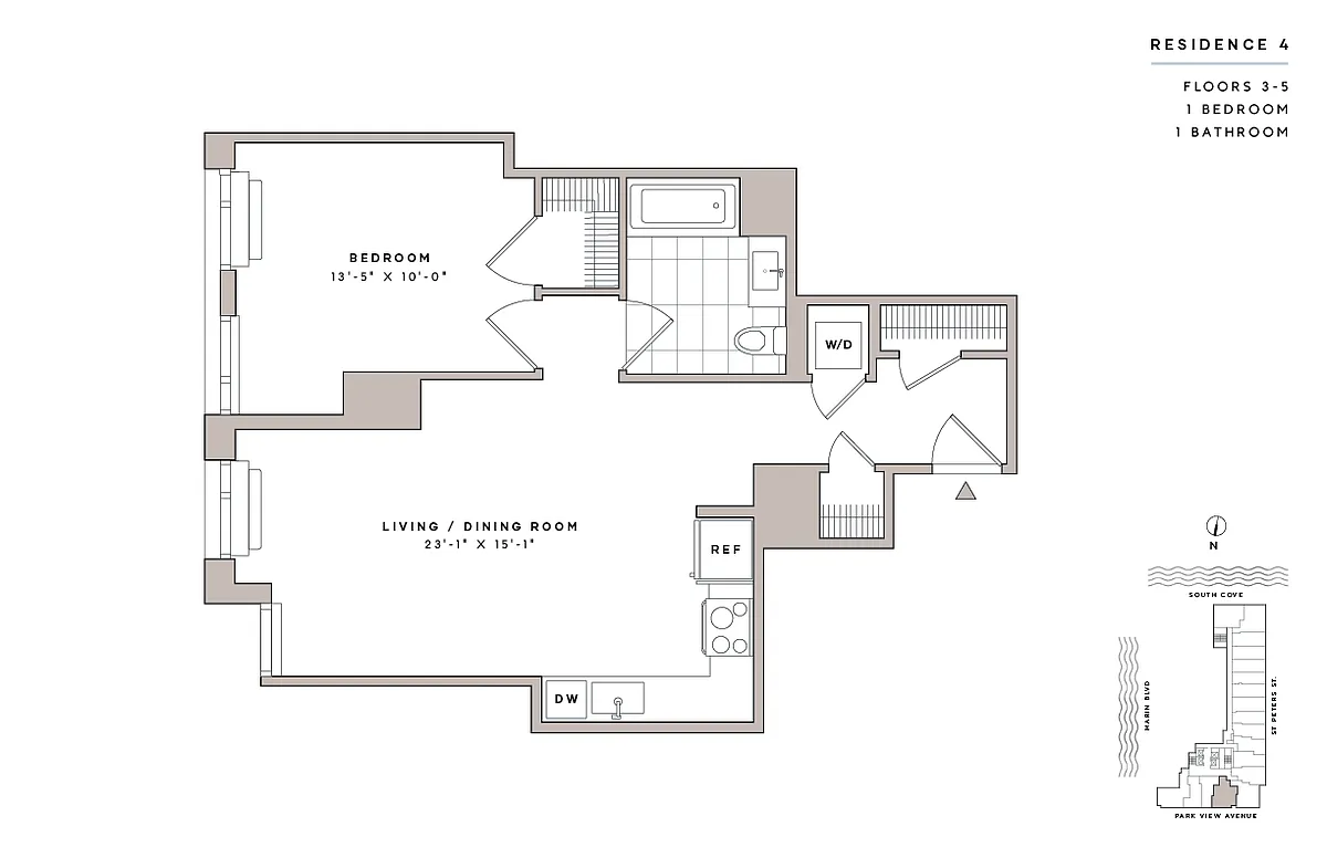 Floor plan 1 Bed1 Bath-A2