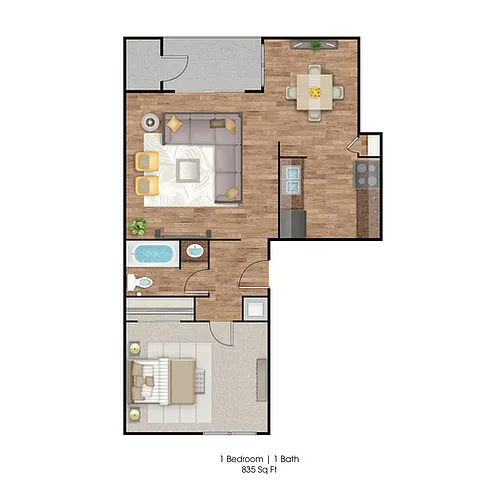 Floor plan One Bedroom