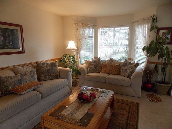 Living room with beautiful bay window
