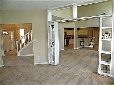 Living Room. Open floor plan has a very appealing flow.