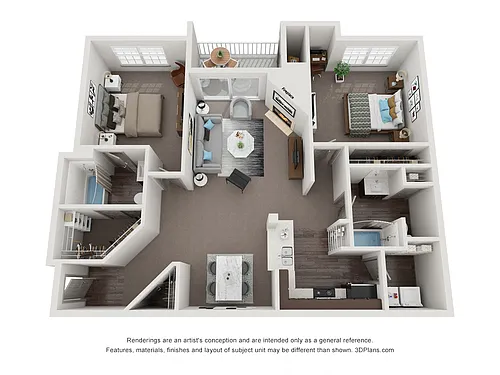 Floor plan 2 Bedroom 2 Bath
