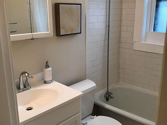 Bright bathroom with subway tile
