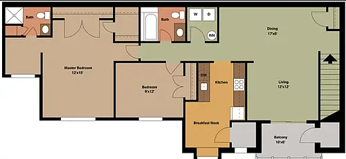 Floor plan Two Bedroom Luxury