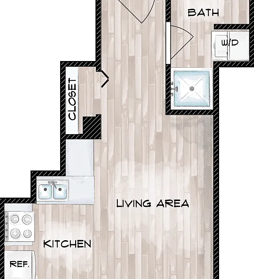 Serene Studio Floorplan Diagram