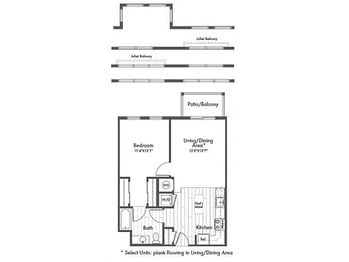 Floor plan A4 One Bedroom