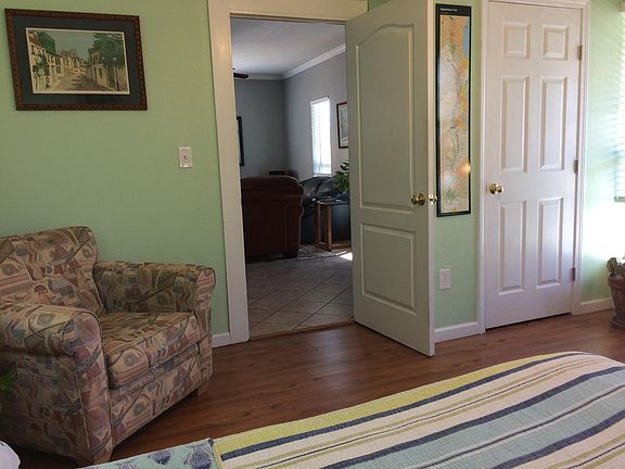 Front bedroom has full closet and is accessed off the living room