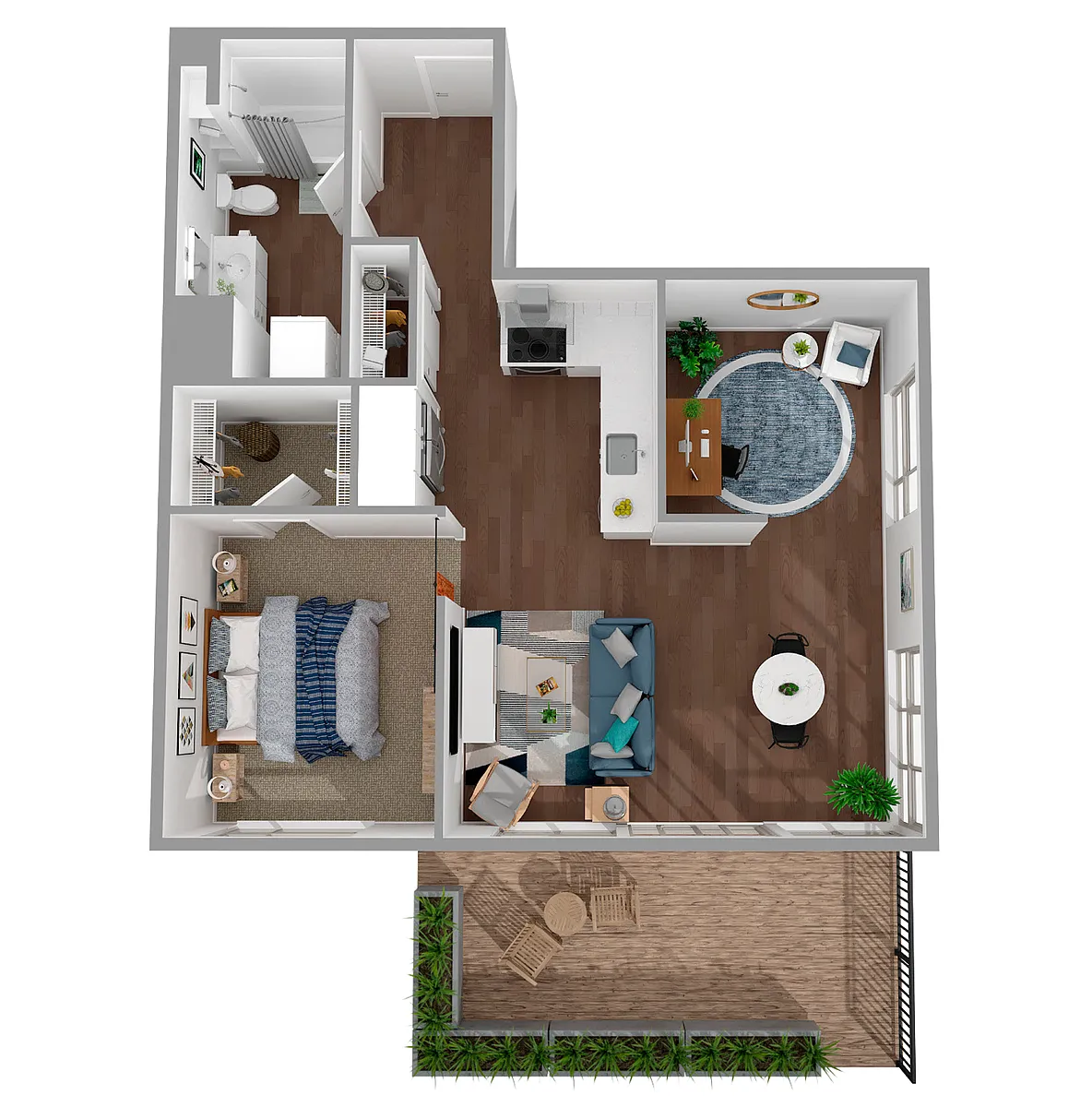 Floor plan 1x1 + Den - a85.1