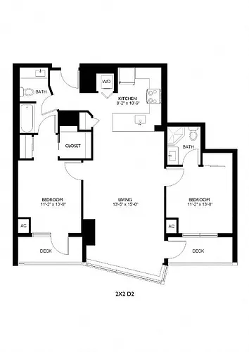 Floor plan 2X2 D2