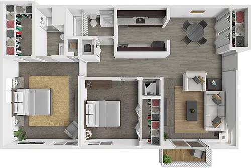 Floor plan 2 BEDROOM 2 BATH