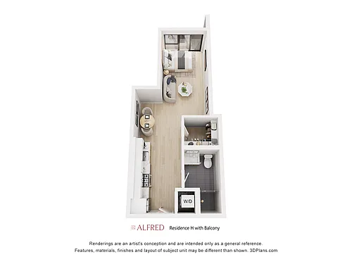 Floor plan Residence H with Balcony