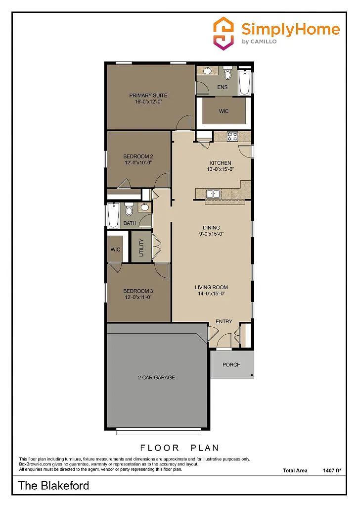 The Blakeford Floorplan The Blakeford Floorplan - 22428 Clear Castle Dr