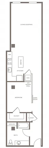 Floor plan A03 - One Bedroom