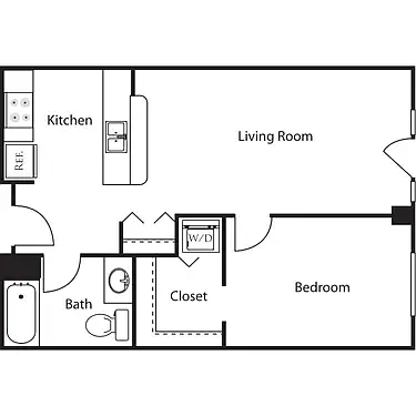 Floor plan 1 bedroom 1 bath
