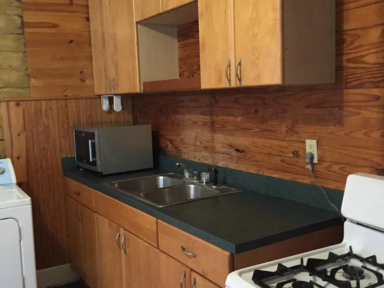 Kitchen with maple cabinets