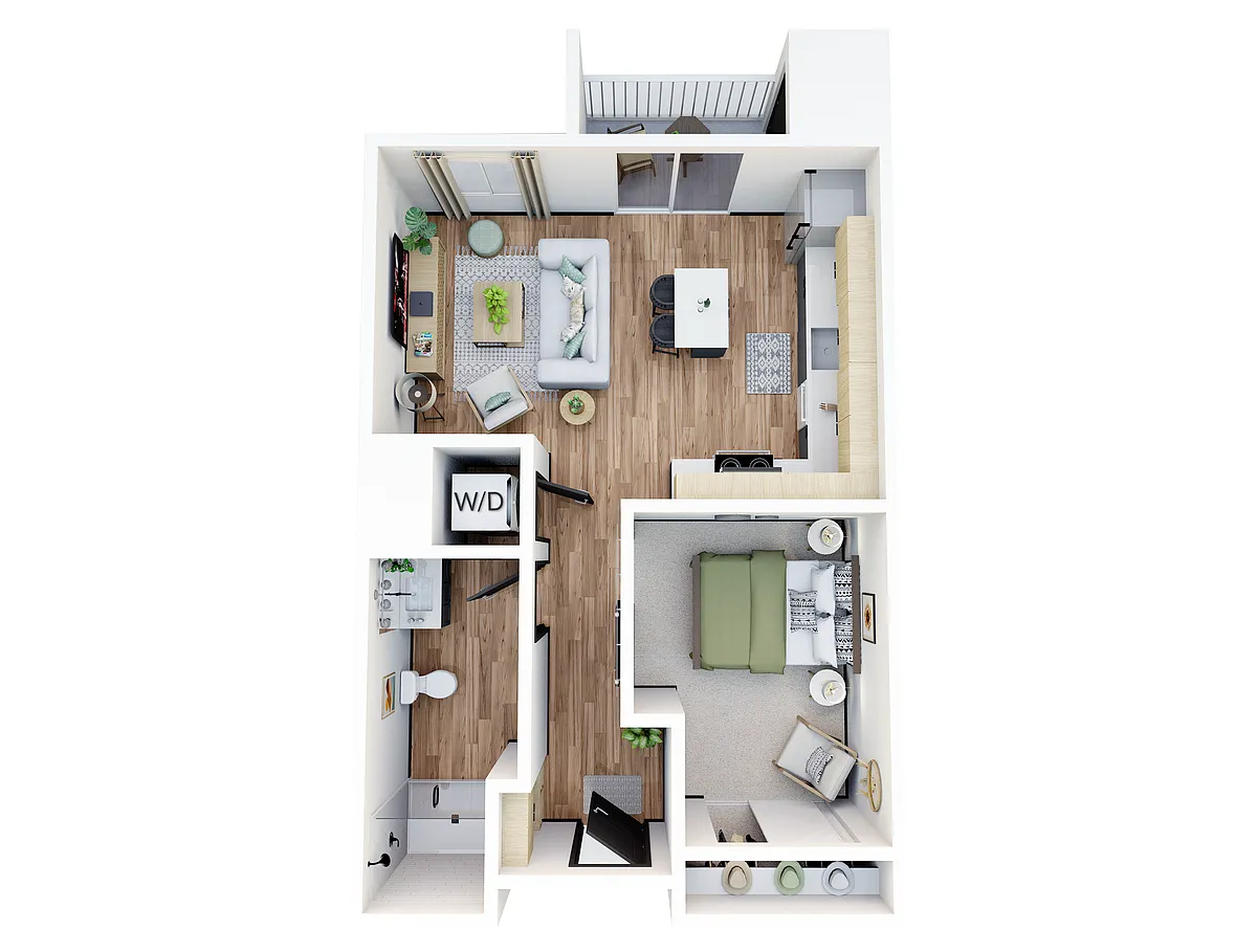 Floor plan Studio w/Den