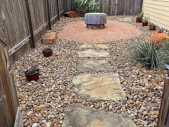 Side patio from front